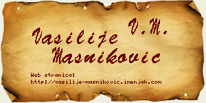 Vasilije Masniković vizit kartica
